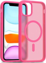PinLiSheng Magnetic for iPhone 11 Case [Mil-Grade Drop Protection] [Compatible with Magsafe] Shockproof Slim Translucent Matte Protective Phone Case - Hot Pink - Image 2