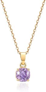 Rose Pattern Birthtone Necklaces For Women-Gold Plated Crystal Pendant Necklace,Birthday Valuntine's Day Mother's Day Christmas Gifts Mom Gifts - Image 2