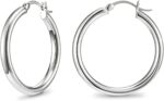 SWEETV 925 Sterling Silver Post Hoop Earrings-Chunky Huggie Earrings for Women, Diameter 25/30/40/50MM - Image 2