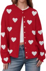 Saodimallsu Womens Button Up Cardigan Sweaters Long Sleeve Crew Neck Fall Soft Lightweight Knit Loose Sweater Tops - Image 2