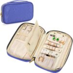 Teamoy Travel Jewelry Case for Women,Jewelry Storage Organizer for Necklace, Earrings, Bracelet, Purple - Image 2