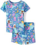 The Children's Place Baby Girls' And Newborn 100% Cotton Short Sleeve Top and Shorts 2 Piece Pajama Set - Image 2
