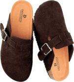 Women's Suede Clogs Leather Mules Slip On Sandals with Arch Support - Image 2