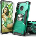 for Galaxy A20 Case with Screen Protector,for Galaxy A30 Case,Shock Absorption Drop Test Cover with Car Mount Kickstand Lightweight Protective Cover for Galaxy A20/A30,Dark Green - Image 2