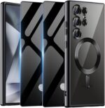 for Samsung Galaxy S24 Ultra 5G Case with Privacy Screen Protector,Clear Magnetic Phone Case with Camera Protection,Soft Shockproof Protective Cover for Galaxy S 24 Ultra,Black - Image 2